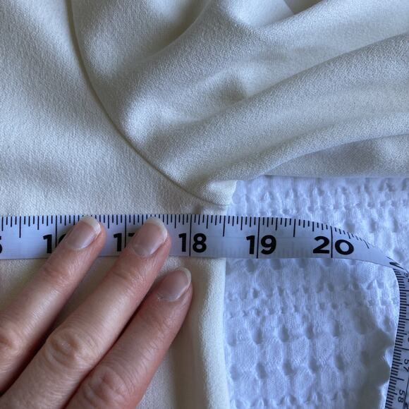 Ann Taylor Lace Cuff Bell Sleeve Tunic Crepe Women S Cream Boho Cottagecore - Picture 10 of 12